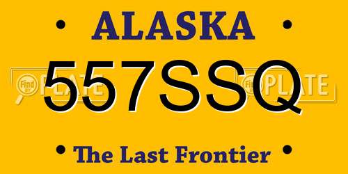 557SSQ Alaska License Plate