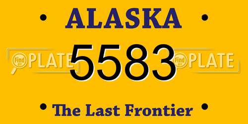 5583 Alaska License Plate