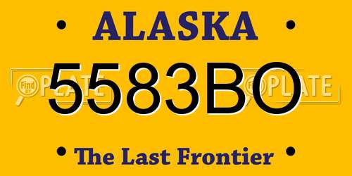 5583BO Alaska License Plate