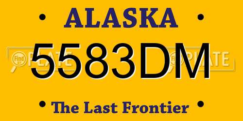 5583DM Alaska License Plate