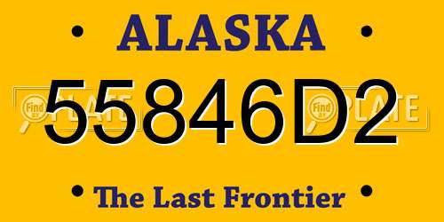 55846D2 Alaska License Plate