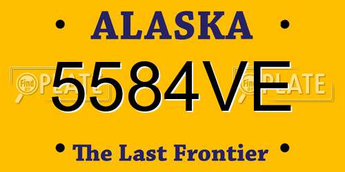 5584VE Alaska License Plate
