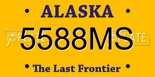 5588MS Alaska License Plate