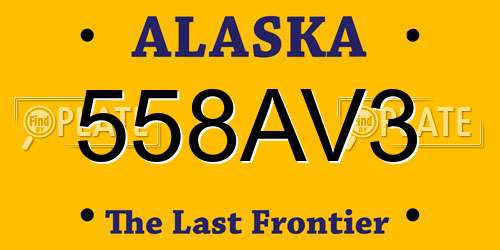 558AV3 Alaska License Plate