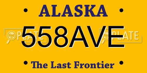 558AVE Alaska License Plate