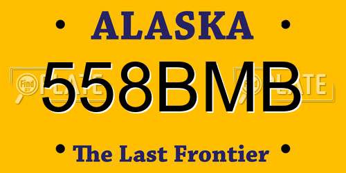 558BMB Alaska License Plate
