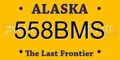 558BMS Alaska License Plate