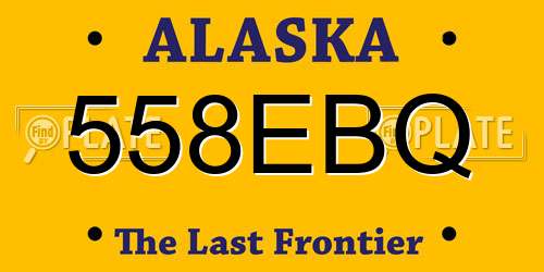 558EBQ Alaska License Plate