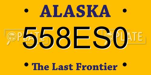 558ES0 Alaska License Plate