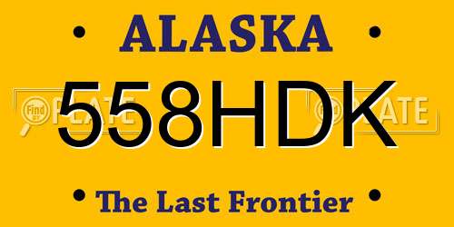 558HDK Alaska License Plate
