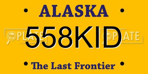 558KID Alaska License Plate