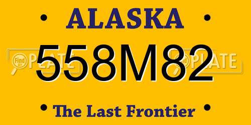 558M82 Alaska License Plate