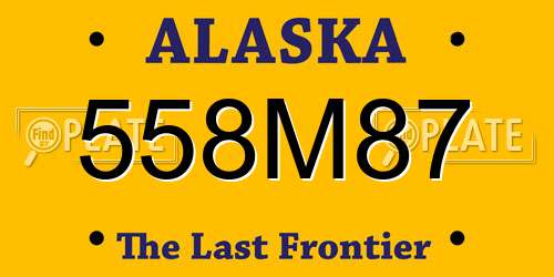 558M87 Alaska License Plate