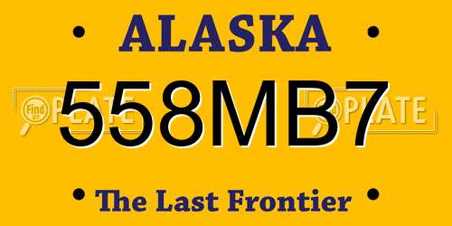 558MB7 Alaska License Plate