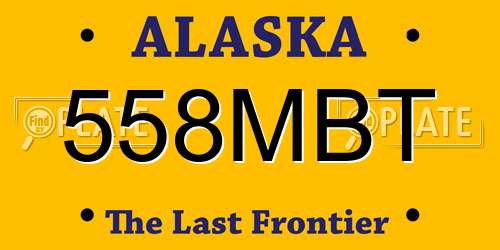 558MBT Alaska License Plate
