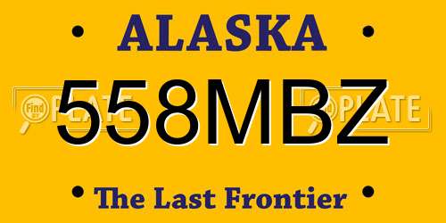 558MBZ Alaska License Plate
