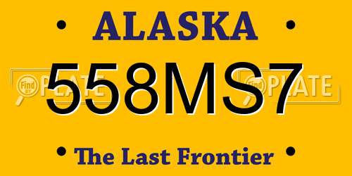 558MS7 Alaska License Plate