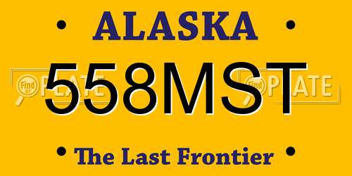 558MST Alaska License Plate