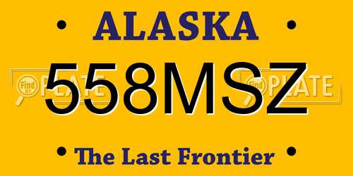 558MSZ Alaska License Plate