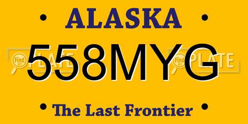 558MYG Alaska License Plate