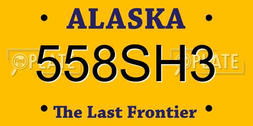 558SH3 Alaska License Plate