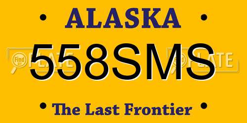 558SMS Alaska License Plate