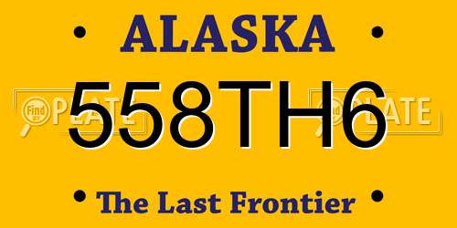 558TH6 Alaska License Plate