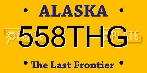 558THG Alaska License Plate