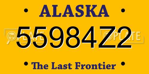 55984Z2 Alaska License Plate