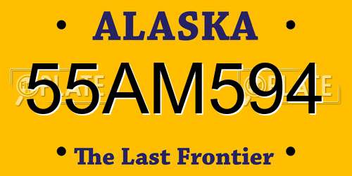 55AM594 Alaska License Plate