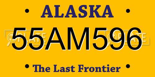 55AM596 Alaska License Plate