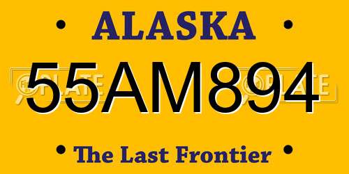 55AM894 Alaska License Plate
