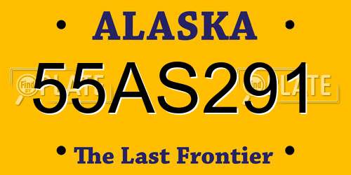 55AS291 Alaska License Plate