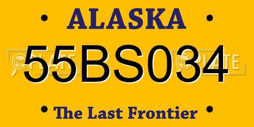 55BS034 Alaska License Plate
