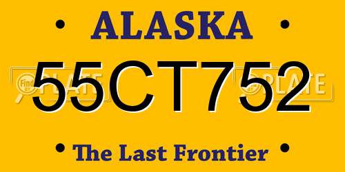 55CT752 Alaska License Plate
