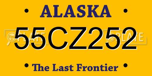 55CZ252 Alaska License Plate