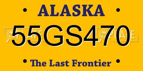 55GS470 Alaska License Plate