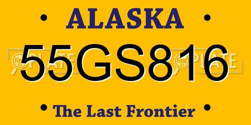 55GS816 Alaska License Plate