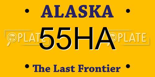 55HA Alaska License Plate