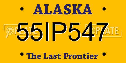 55IP547 Alaska License Plate