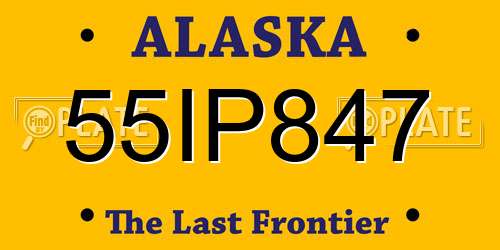 55IP847 Alaska License Plate