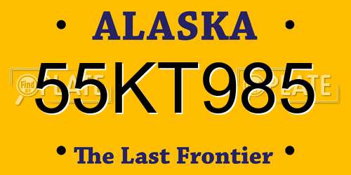 55KT985 Alaska License Plate