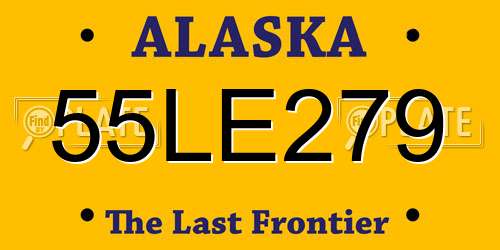 55LE279 Alaska License Plate