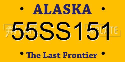 55SS151 Alaska License Plate