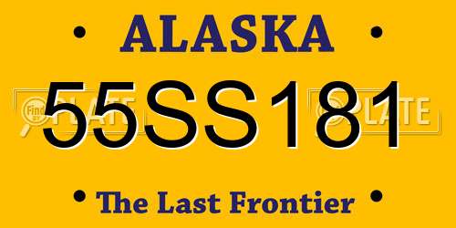 55SS181 Alaska License Plate