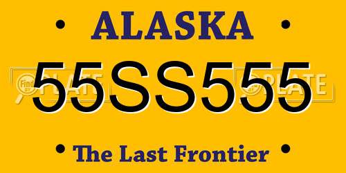 55SS555 Alaska License Plate