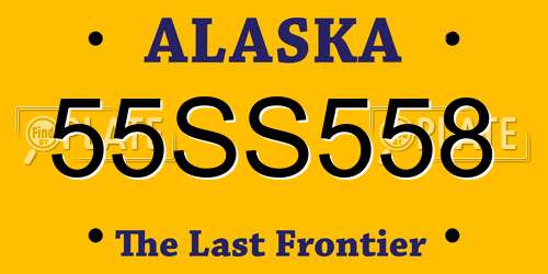 55SS558 Alaska License Plate