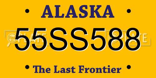 55SS588 Alaska License Plate