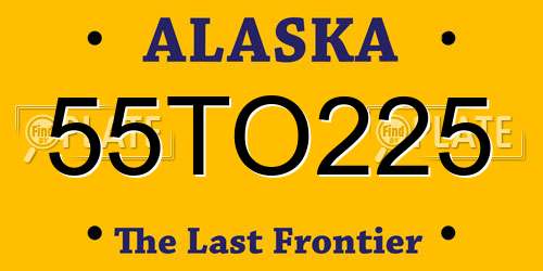 55TO225 Alaska License Plate