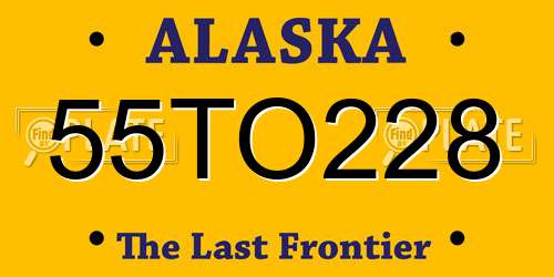 55TO228 Alaska License Plate
